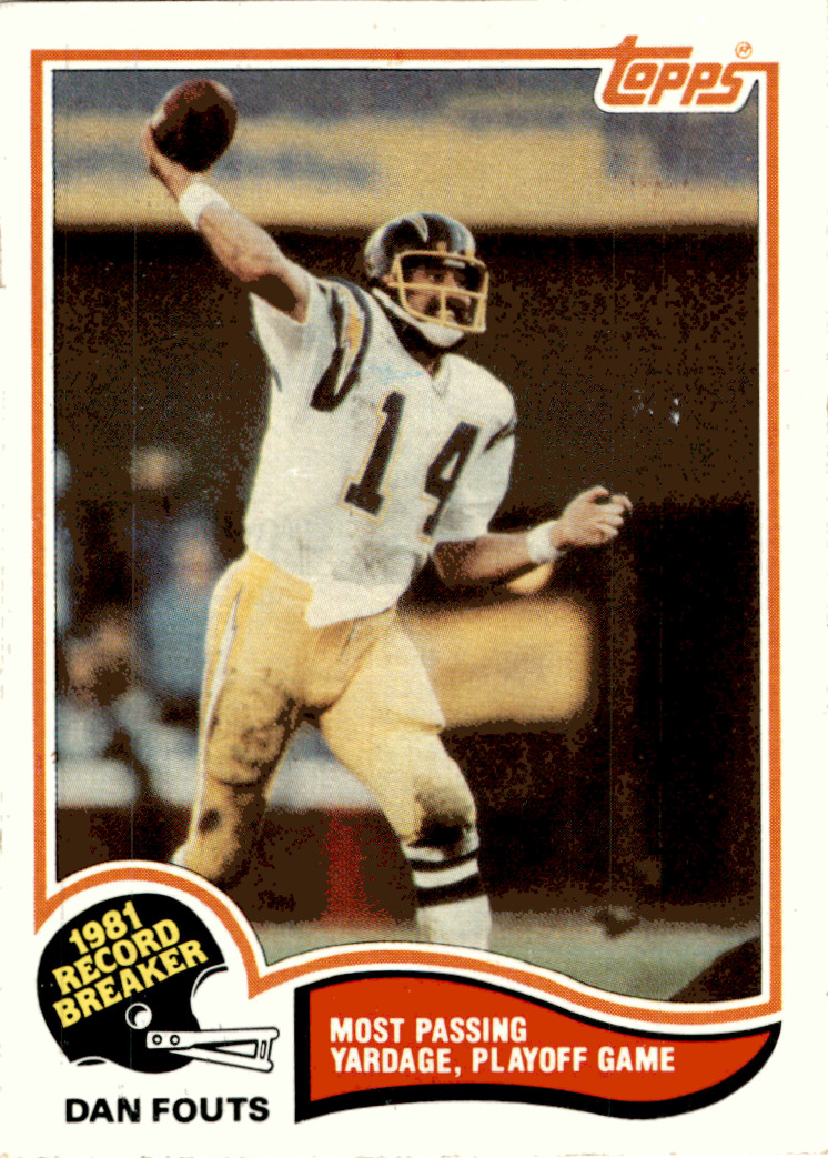 1982 Topps #2 Dan Fouts San Diego Chargers Vintage Original