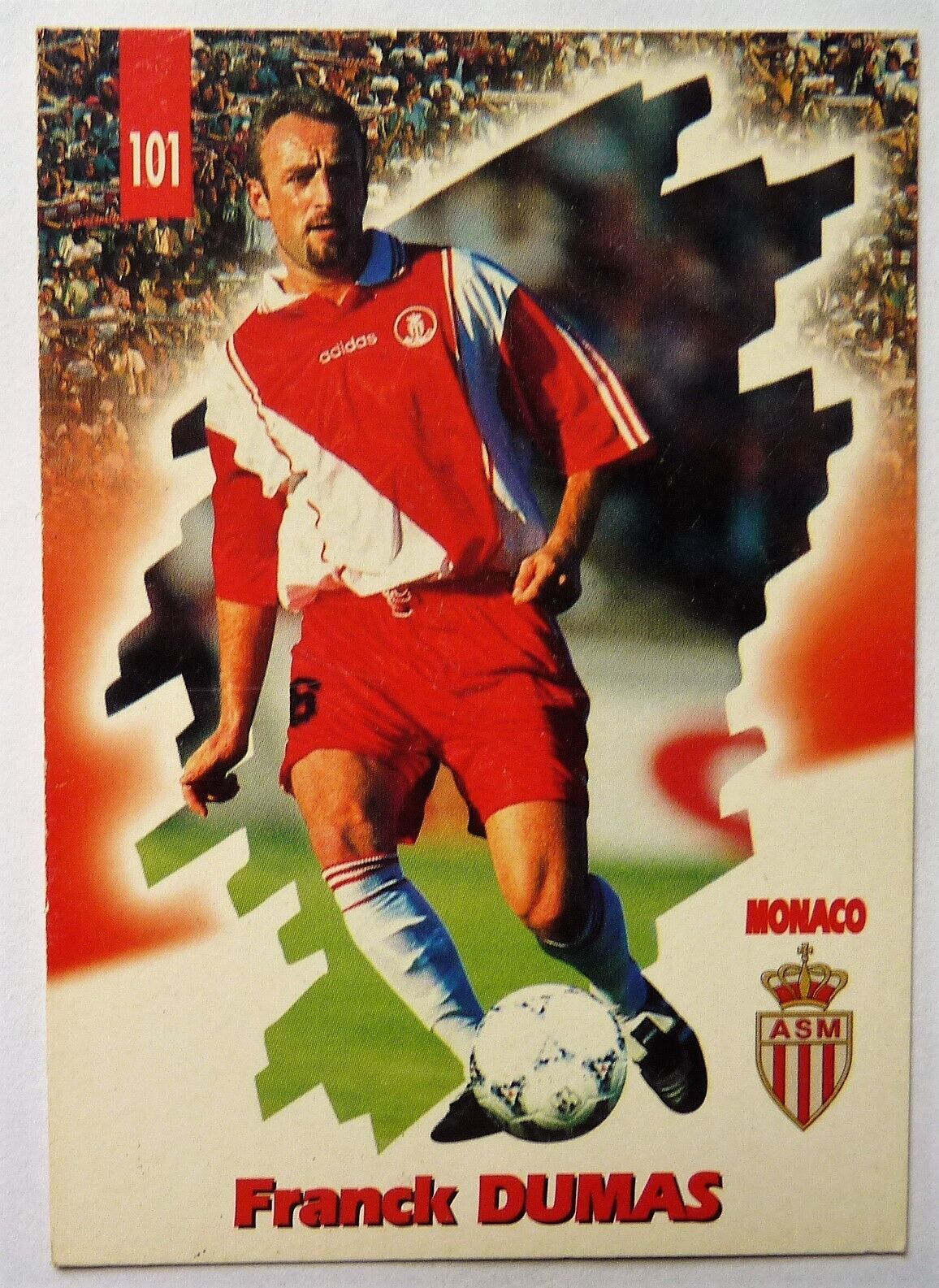 PANINI FOOTBALL CARDS 1998 / FRANCE MONACO / FRANCK DUMAS I N° 101