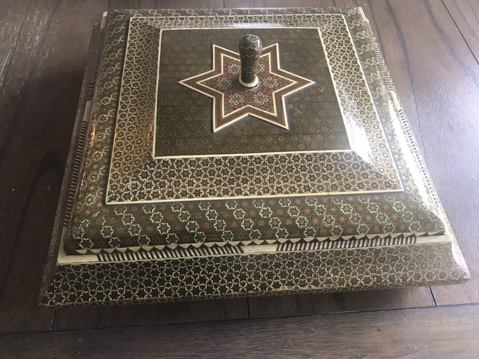 Unique Vintage Khatam Box - Large 16 inch by 16 Inch