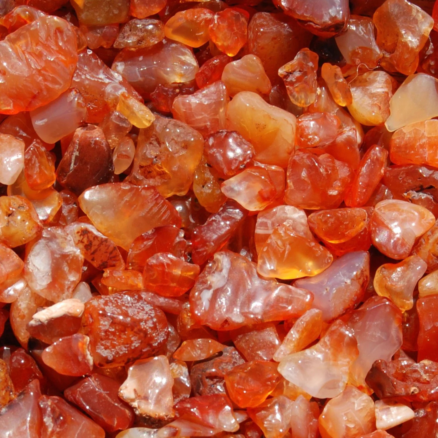 30-40pcs Carnelian Agate Crystal Tumbled Stones, Extra Small