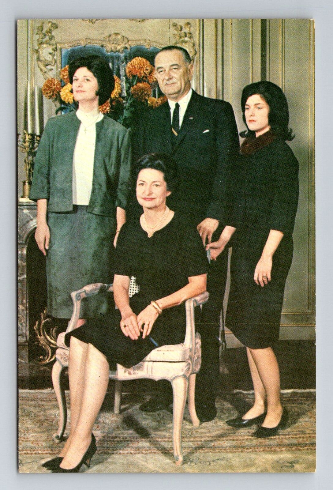 Washington DC-President Lyndon B Johnson And Family, Vintage Postcard