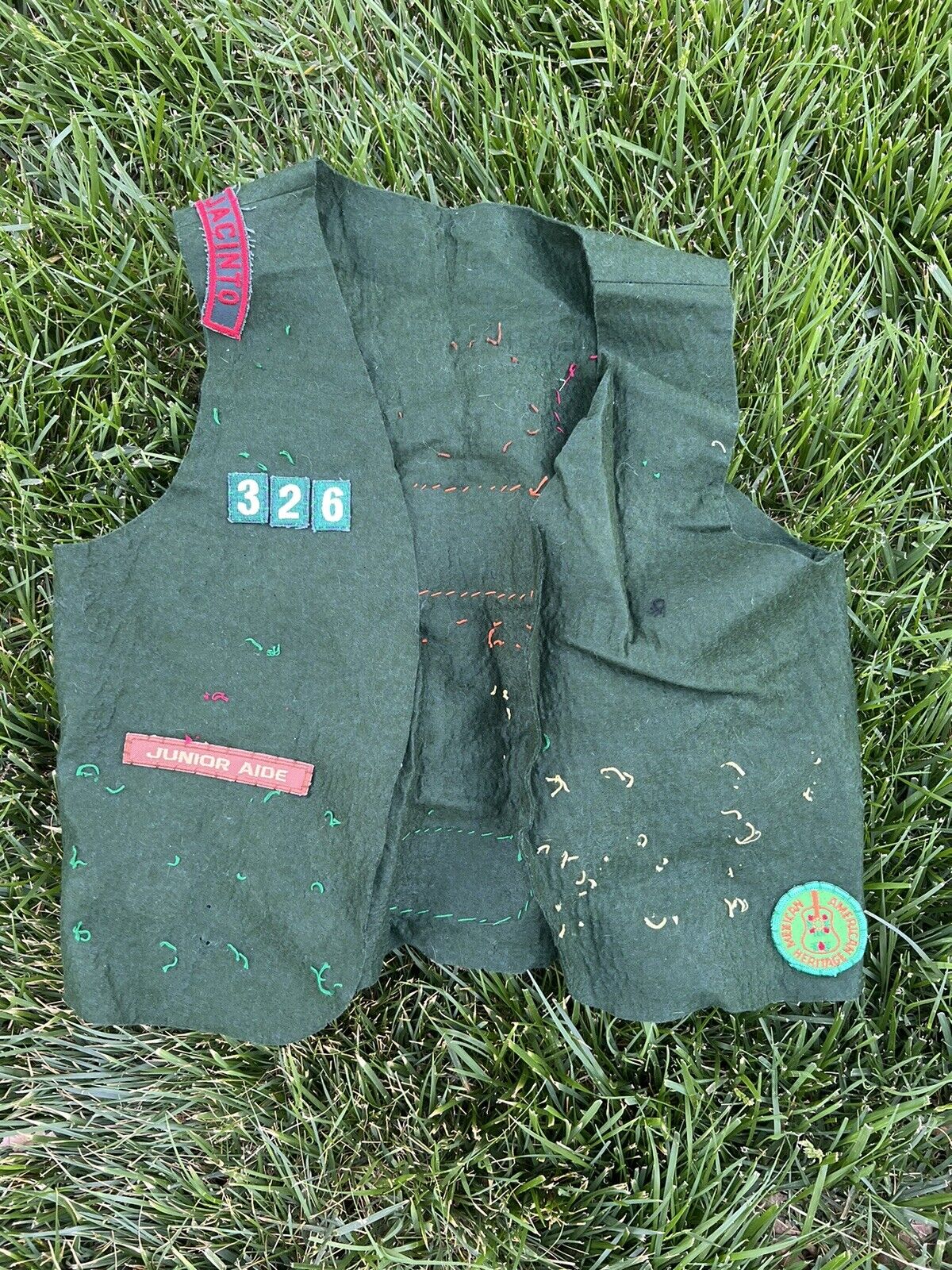 70s 80s Girl Scouts Vest With Patches America Tall Pines