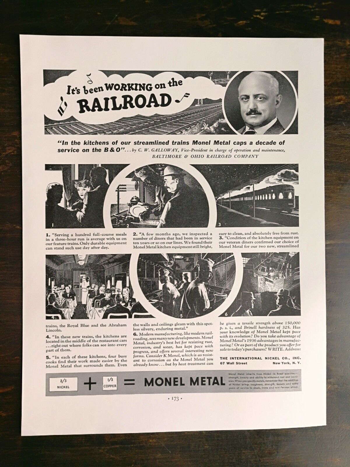 Vintage 1936 Monel Metal International Nickle Company Full Page Original Ad 122