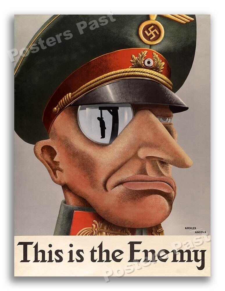 “This is the Enemy” 1943 Vintage Style WW2 War Poster - 18x24