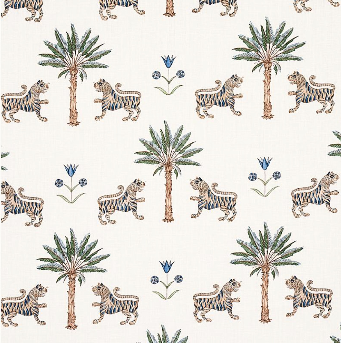 SCHUMACHER Tiger Palm - DELFT colorway 100% Linen