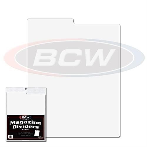 BCW Magazine Dividers Pack of 25 White w/ Write On Index Tabs Archival Quality
