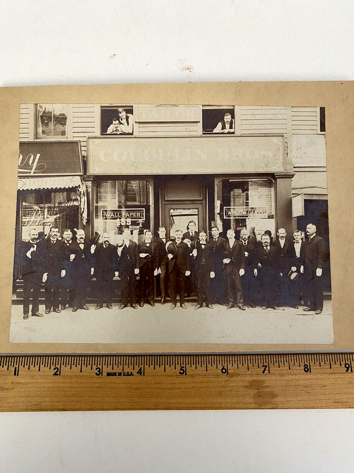 original 1920s NEW YORK BUSINESS STORE FRONT PHOTO TAILOR SHOP WALL PAPER