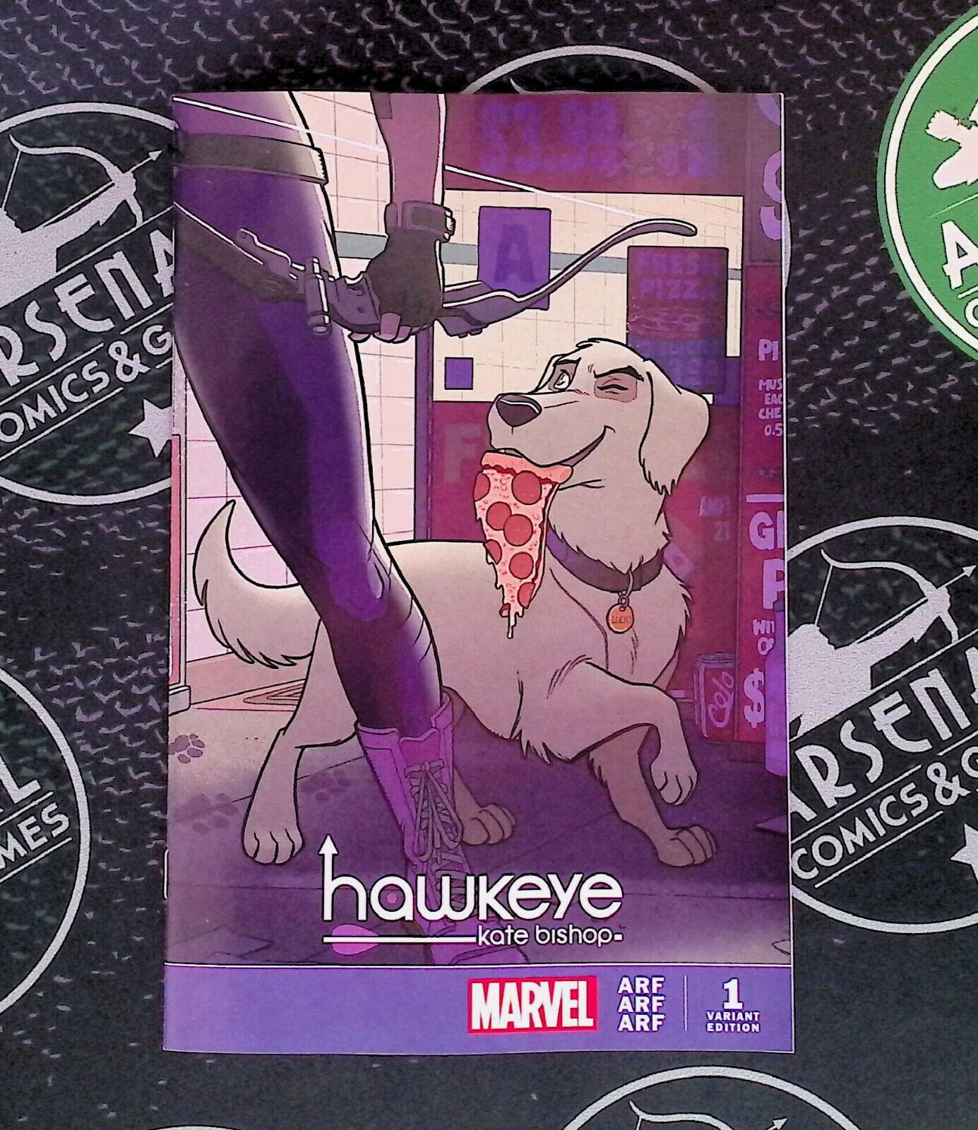 Hawkeye: Kate Bishop #1 Marvel Ssalefish/Arsenal Stray Dogs variant Pizza Dog
