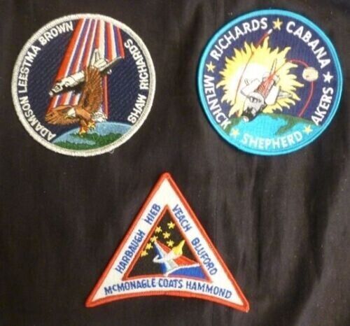 3 SPACE SHUTTLE PATCHES STS-28 8/8/1989 STS-41 10/6/1990 STS-39 4/28/1991