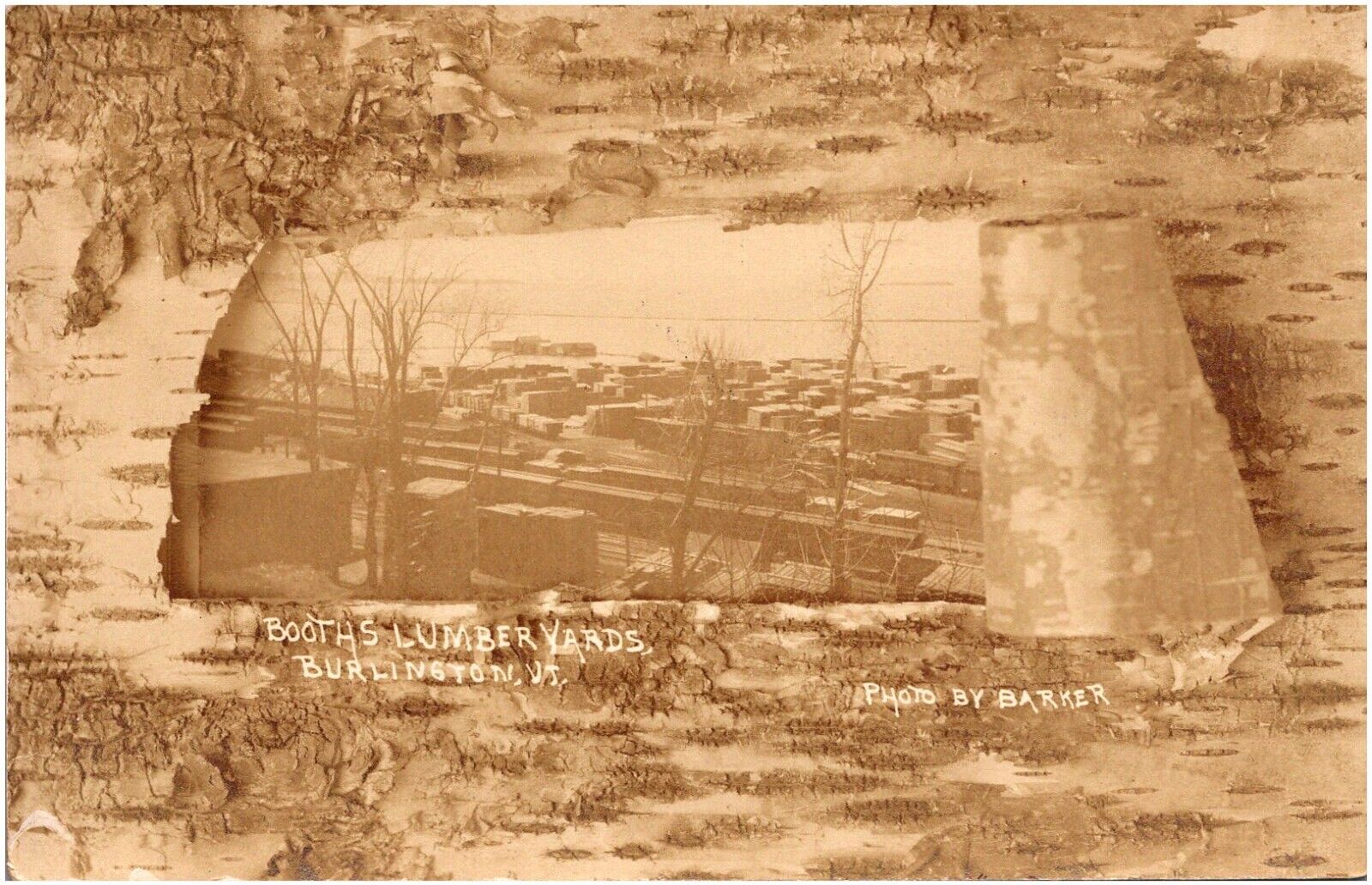 J.R. Booth\'s Lumber Yards in Burlington Vermont VT 1907 RPPC Postcard Photo UDB