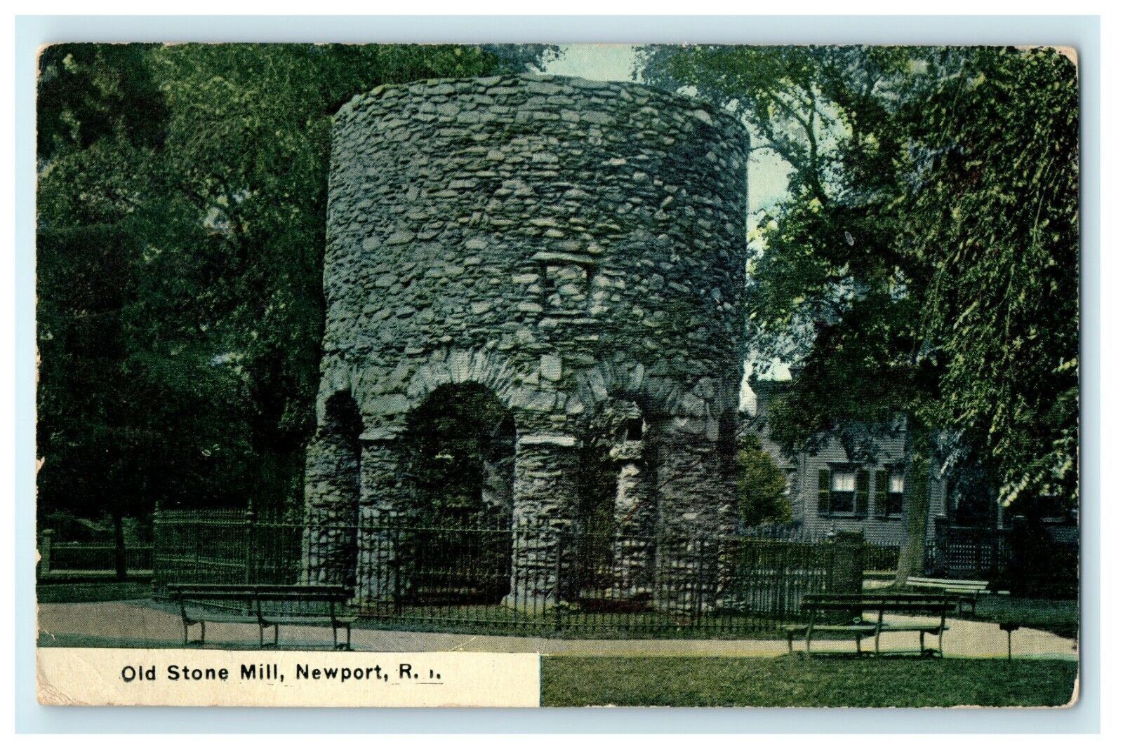 1911 Old Stone Mill, Newport Rhode Island RI Antique Postcard