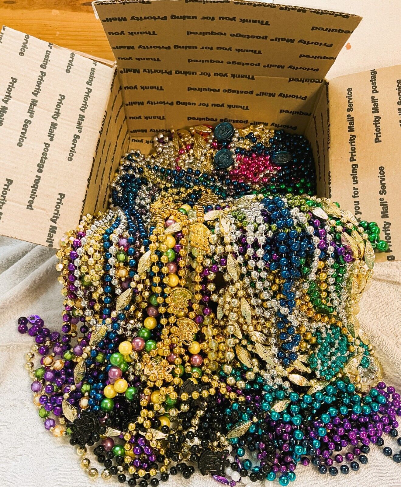 15 Pound Lot of Long Mardi Gras Beads