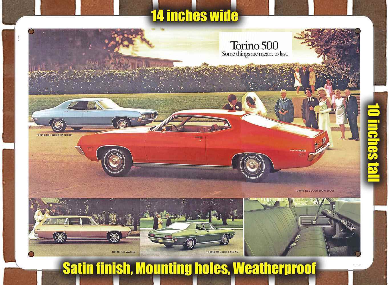 Metal Sign - 1971 Ford Torino 500- 10x14 inches