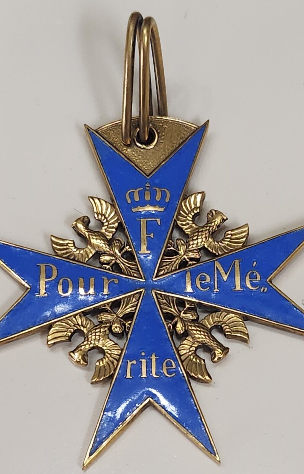 Imperial German World War I POUR LE MERITE Blue Max Neck Order Decoration