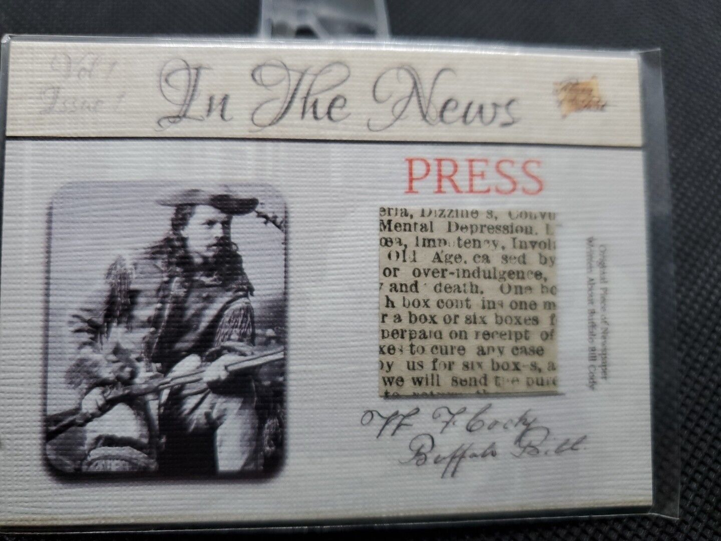 2018 THE BAR PIECES OF THE PAST IN THE NEWS PRESS BUFFALO BILL CODY RELIC