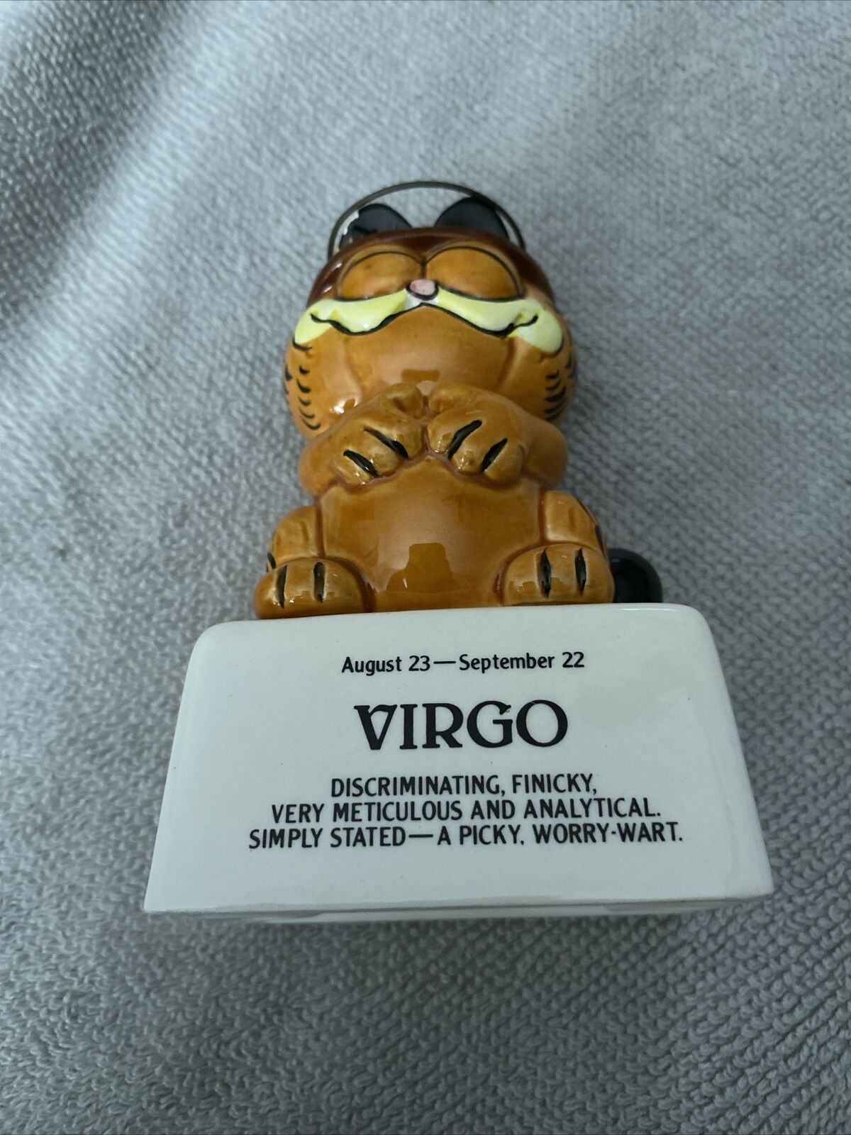 1981 Vintage Garfield Virgo Zodiac Horoscope Ceramic  4.5”