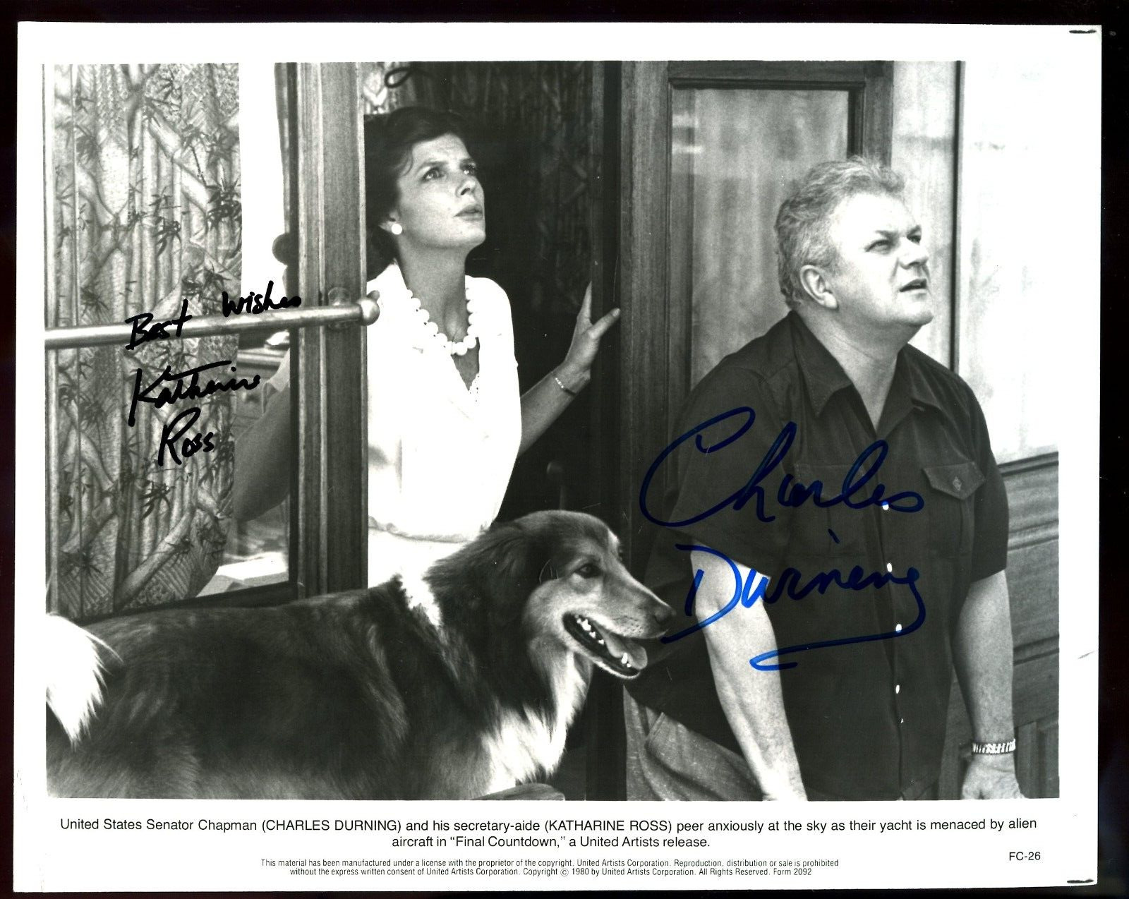 Double Signed KATHARINE ROSS and CHARLES DURNING Photo from FINAL COUNTDOWN