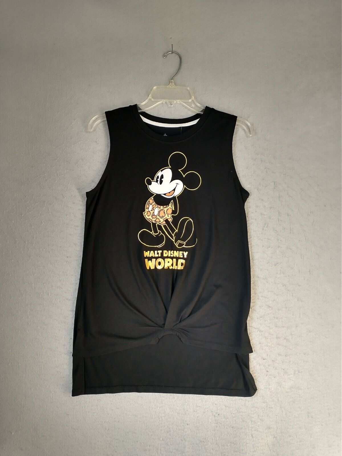 Disney Womens Top Small Black Mickey Mouse Sleeveless Round Neck Pullover Shirt