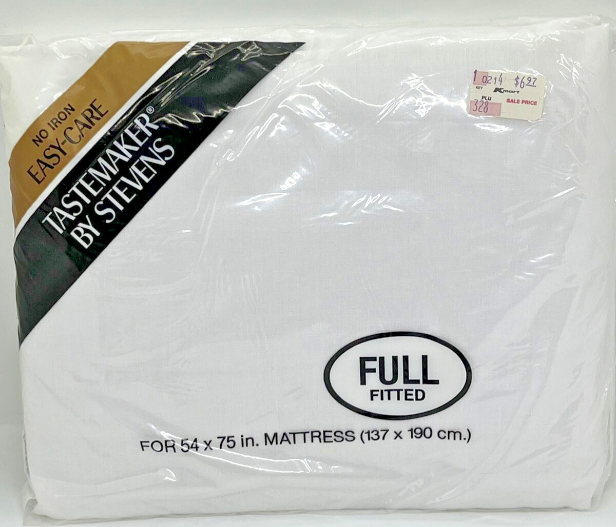 VTG Made USA Full Fitted White Sheet For 54”x75” Mattresses Tastemaker No Iron