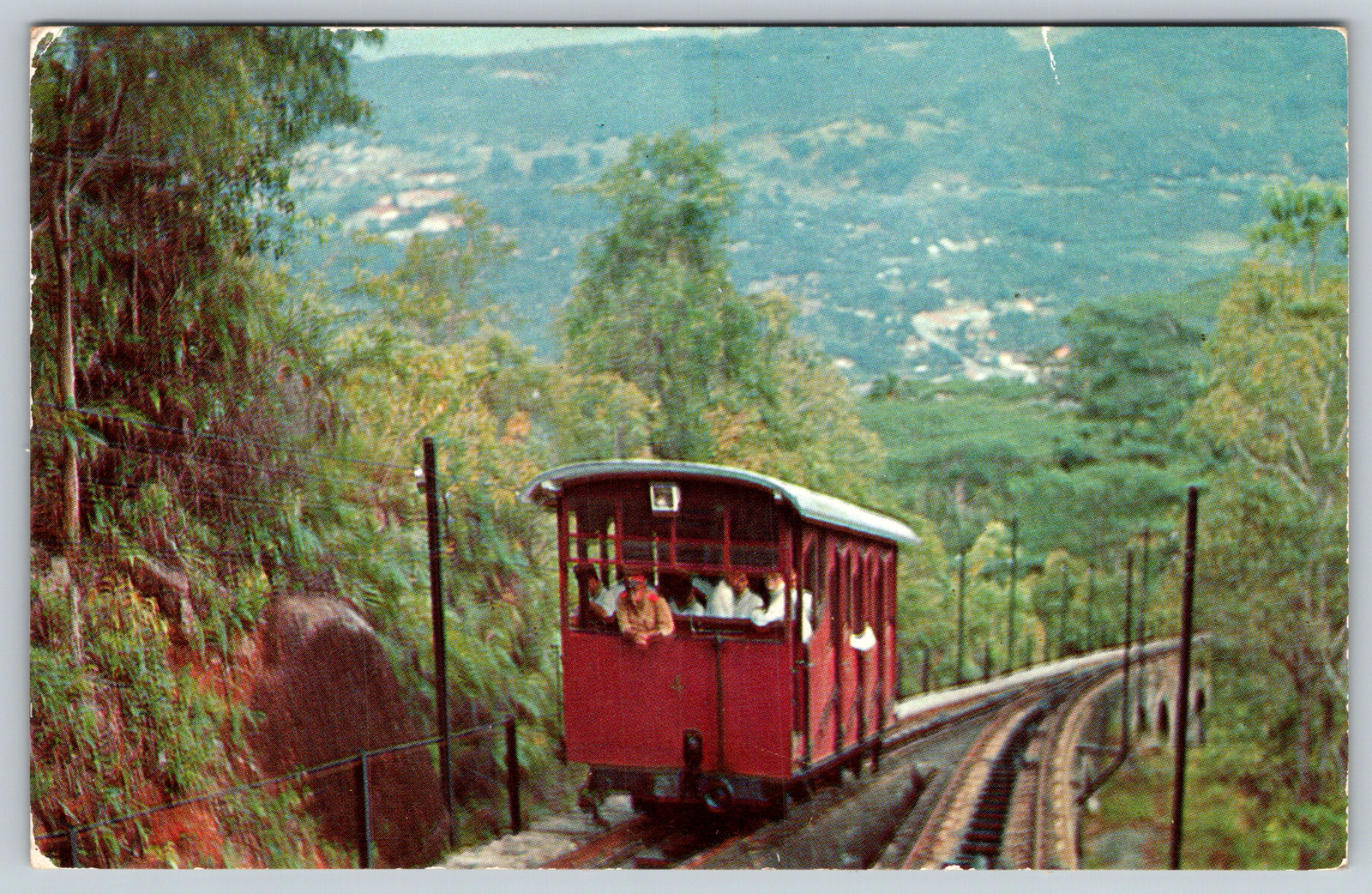  c1960s Penang Hill Railway Malaya Train Vintage Postcard