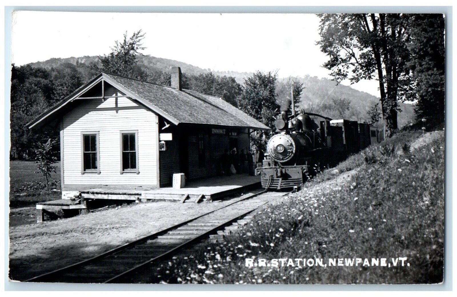 1988 Railroad Station View Newfane Vermont VT RPPC Photo Posted Postcard