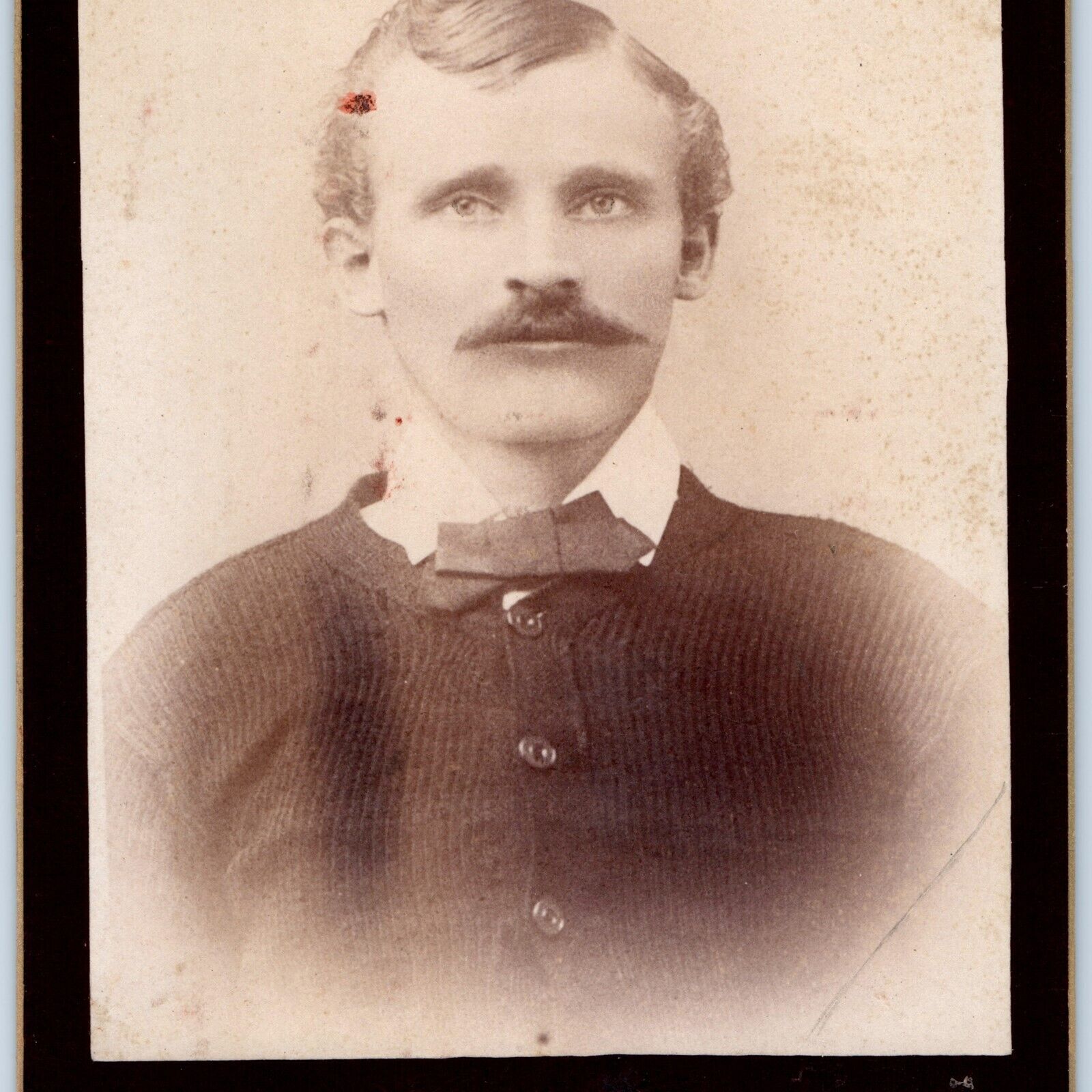 c1880s Redding, Cal. Man Mustache Cabinet Card Photo Yreka, California CA B15