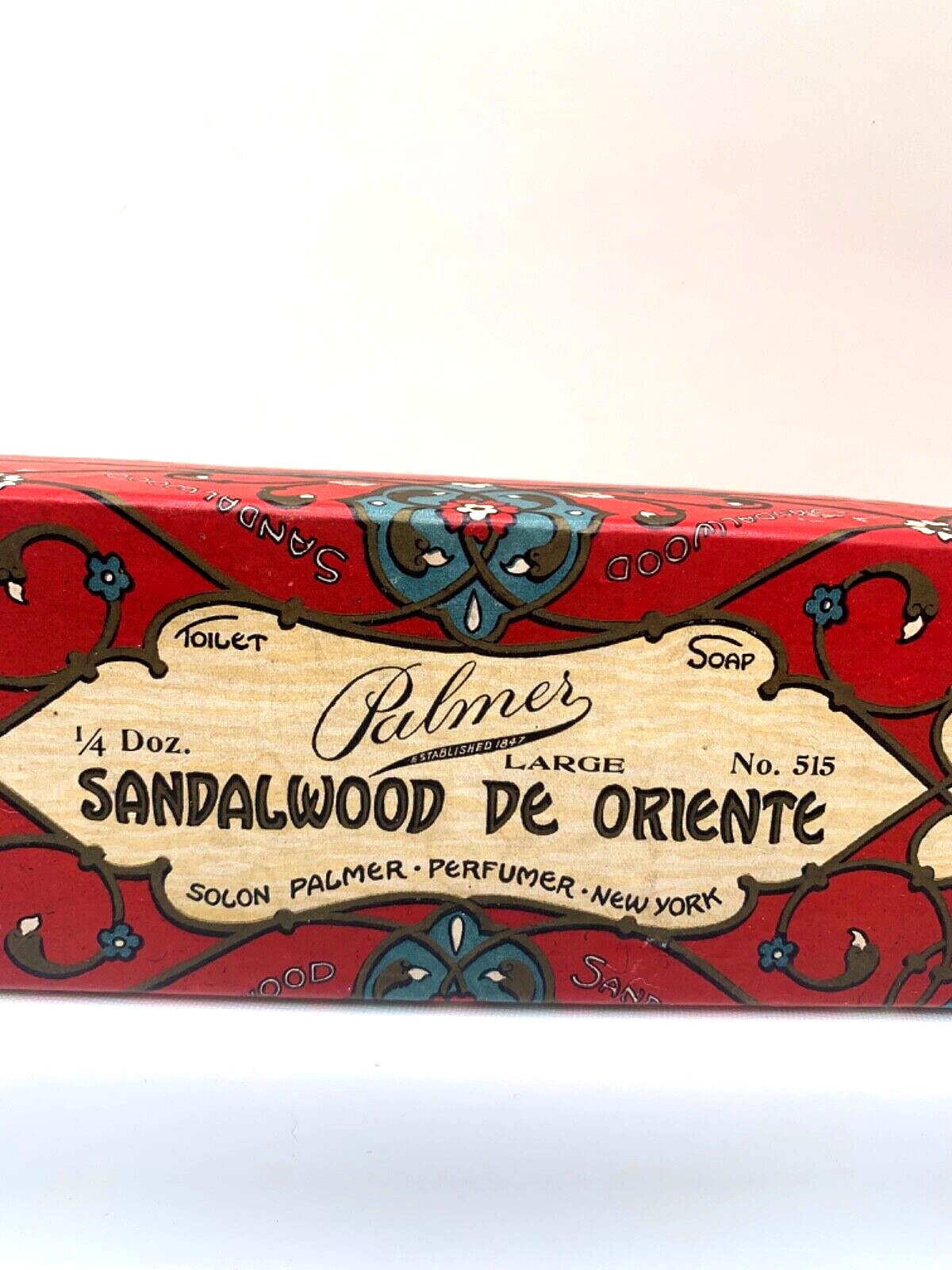 Excellent Antique perfumed soap set w/box. Palmer’s Sandalwood de Oriente. 1920