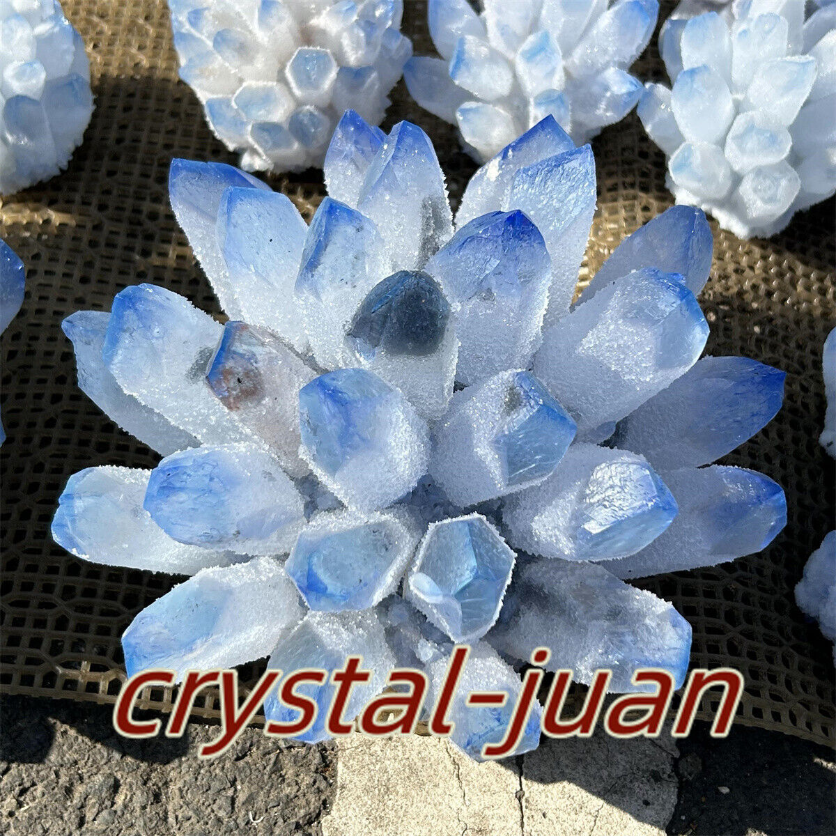 9LB+ Large Blue Quartz Crystal Cluster Mineral Specimen Crystal heal.