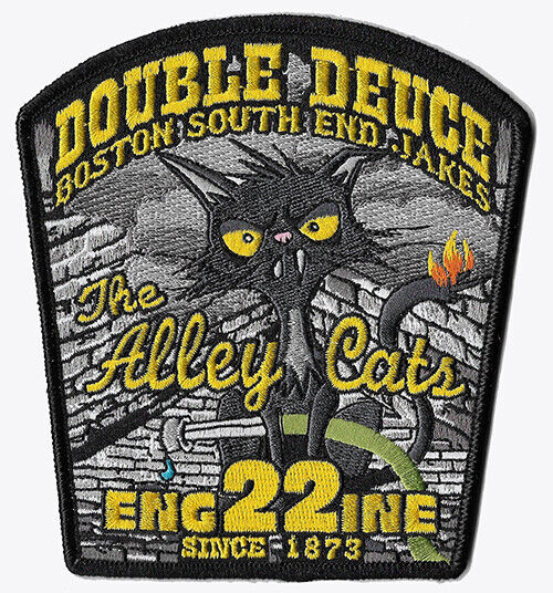 Boston Engine 22 Double Deuce Black Design Alley Cat NEW Fire Patch