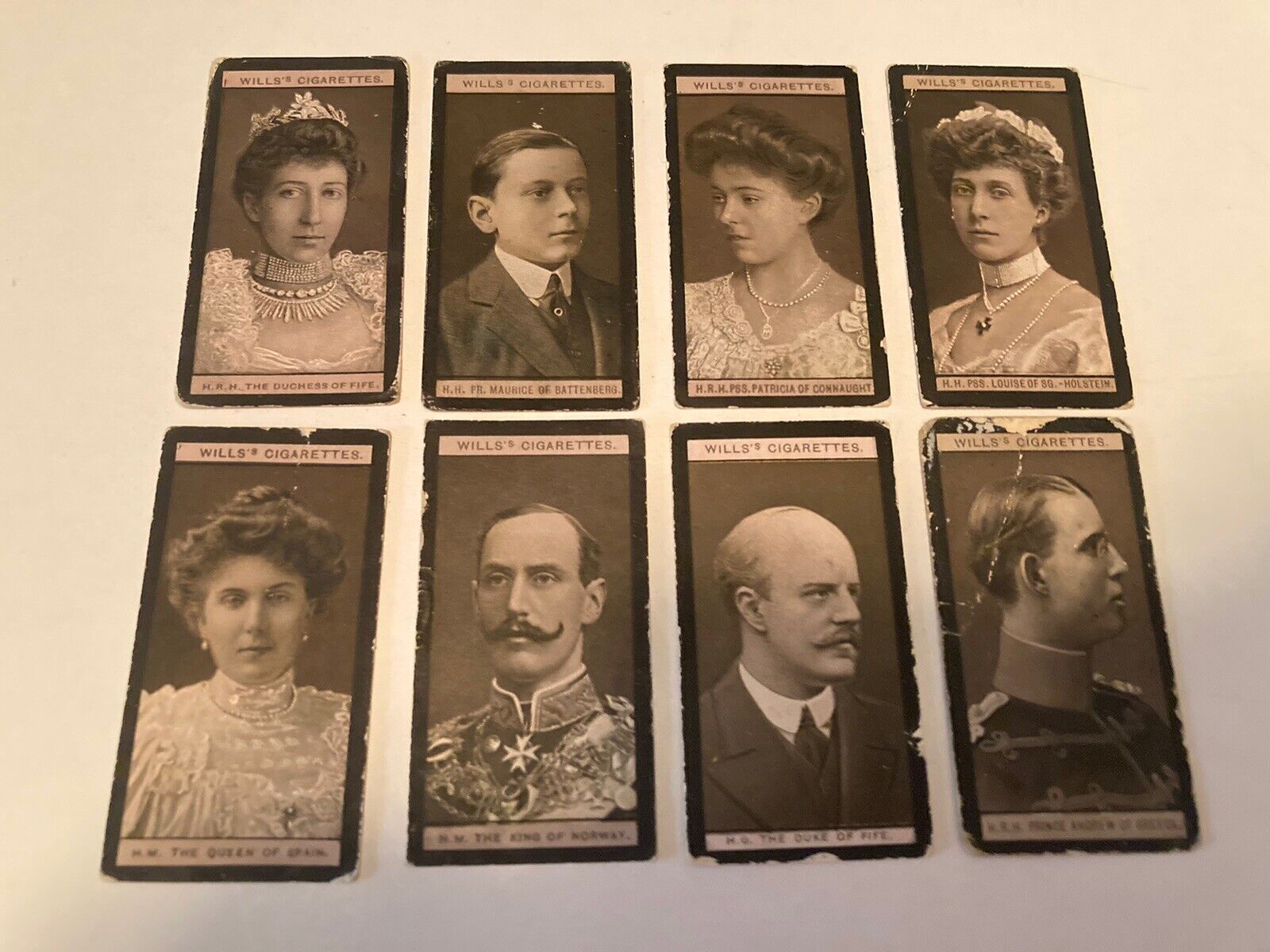 1908 Will’s Cigarettes Cards European Royalty (8 Cards) 
