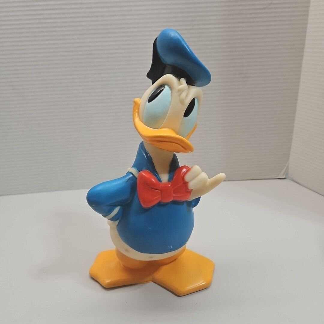 Donald Duck Coin Bank Vintage 1970's Walt Disney By Illco Rubber 11''