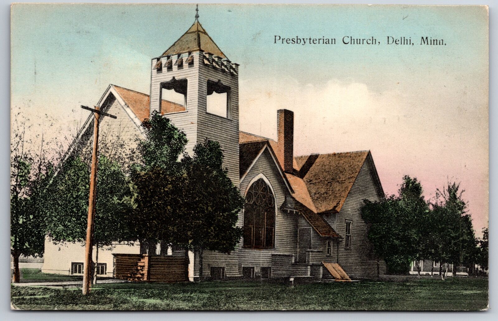 Delhi Minnesota~Presbyterian Church~c1910 Postcard