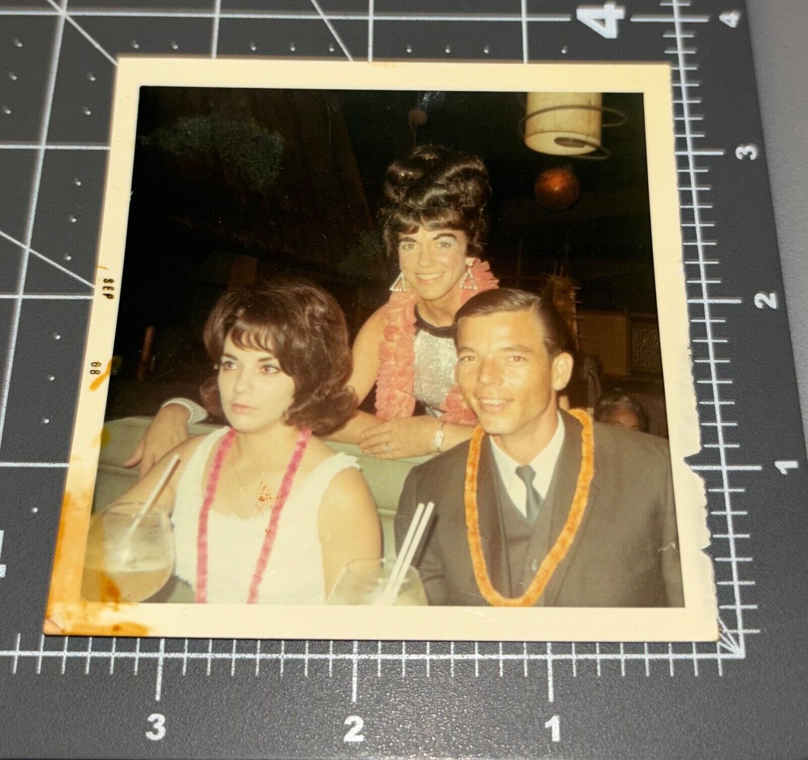 1960s Man Woman w/ DRAG QUEEN ? Performer Antique Gay Int Snapshot PHOTO