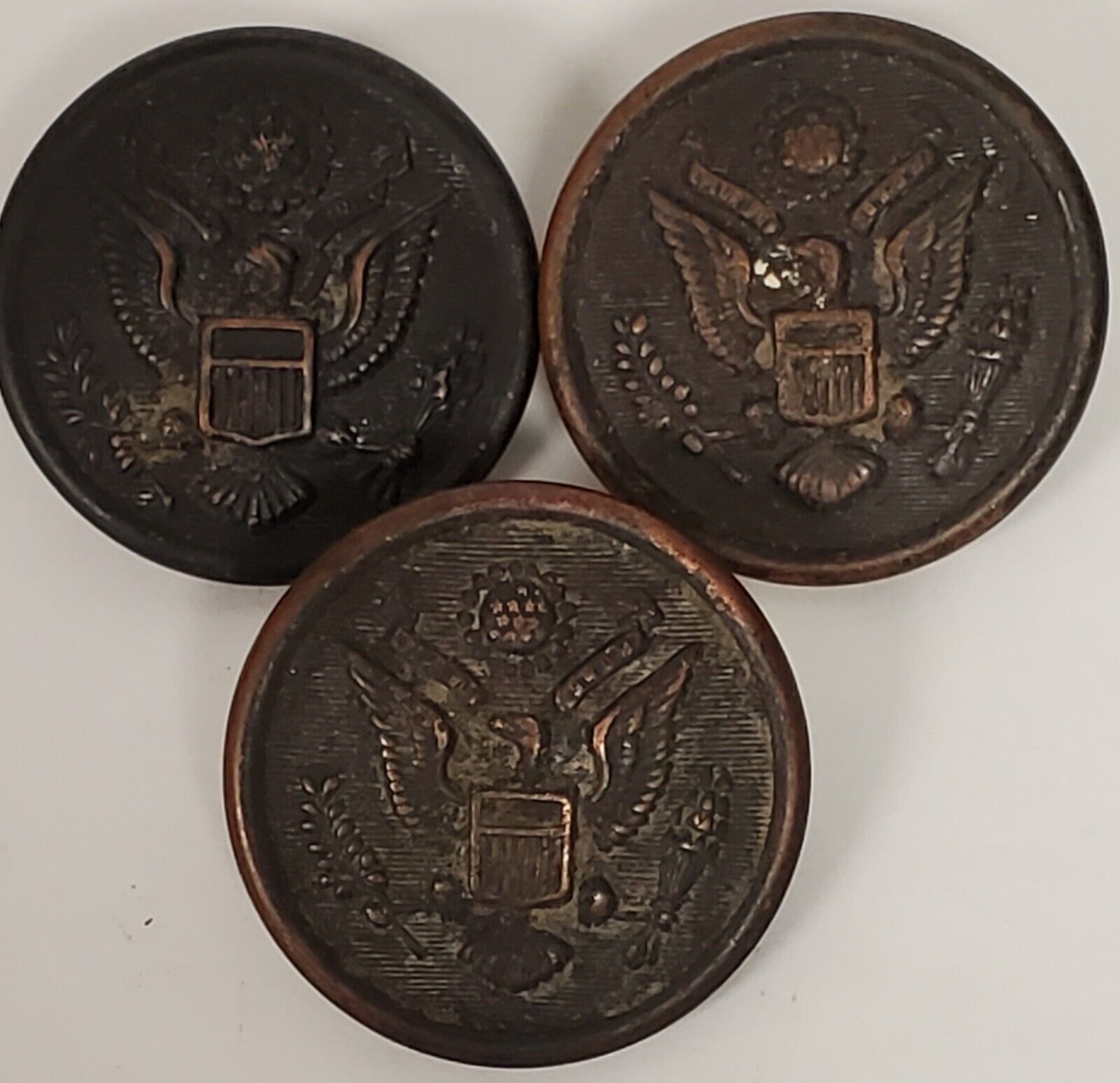 Antique WW1 Military Buttons City Button Works New York Eagle