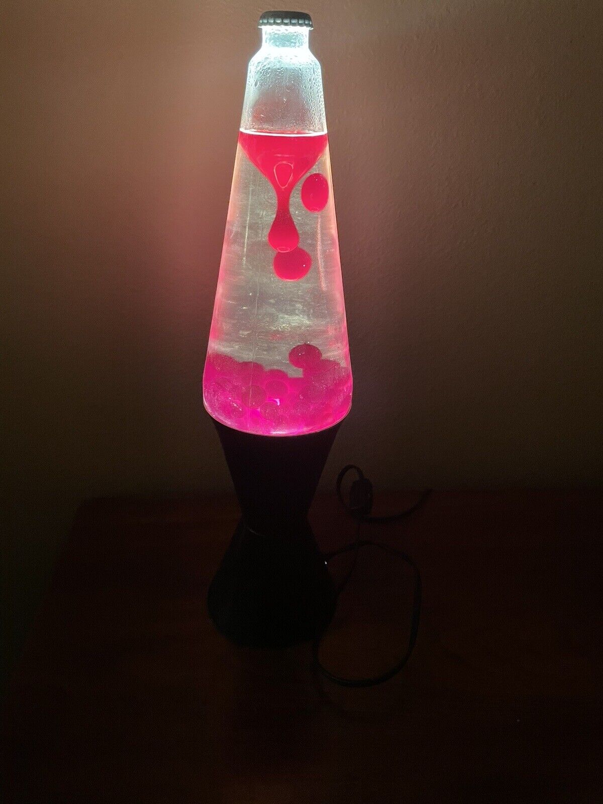 Vintage 1990s Lava Lamp Lite Red with Clear Liquid-Black Base Tested & Works