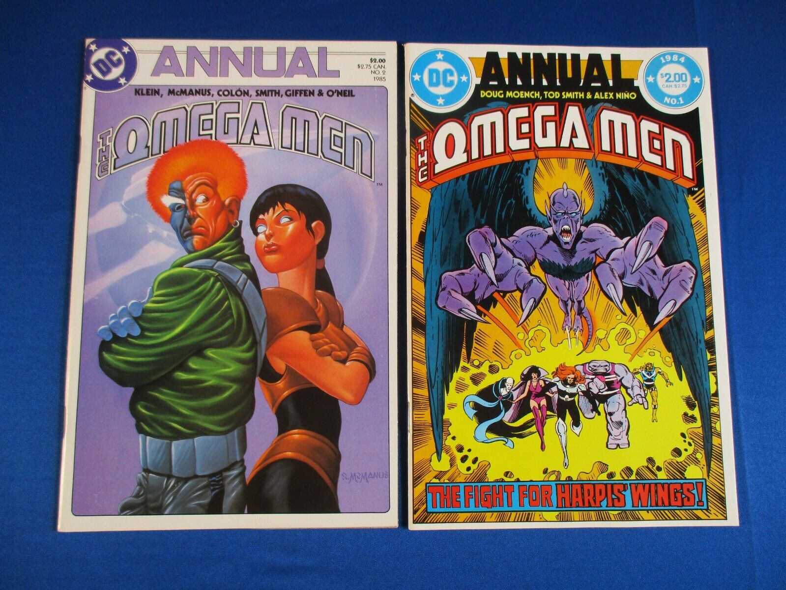 The Omega Men Annuals  DC Comics # 1 1984 # 2 1985 Very Good Condition