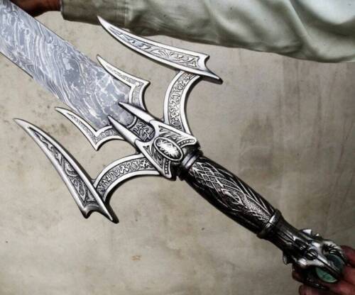 Custom Handmade Forged Damascus Viking Sword / Battle Ready / Antique Long Sword