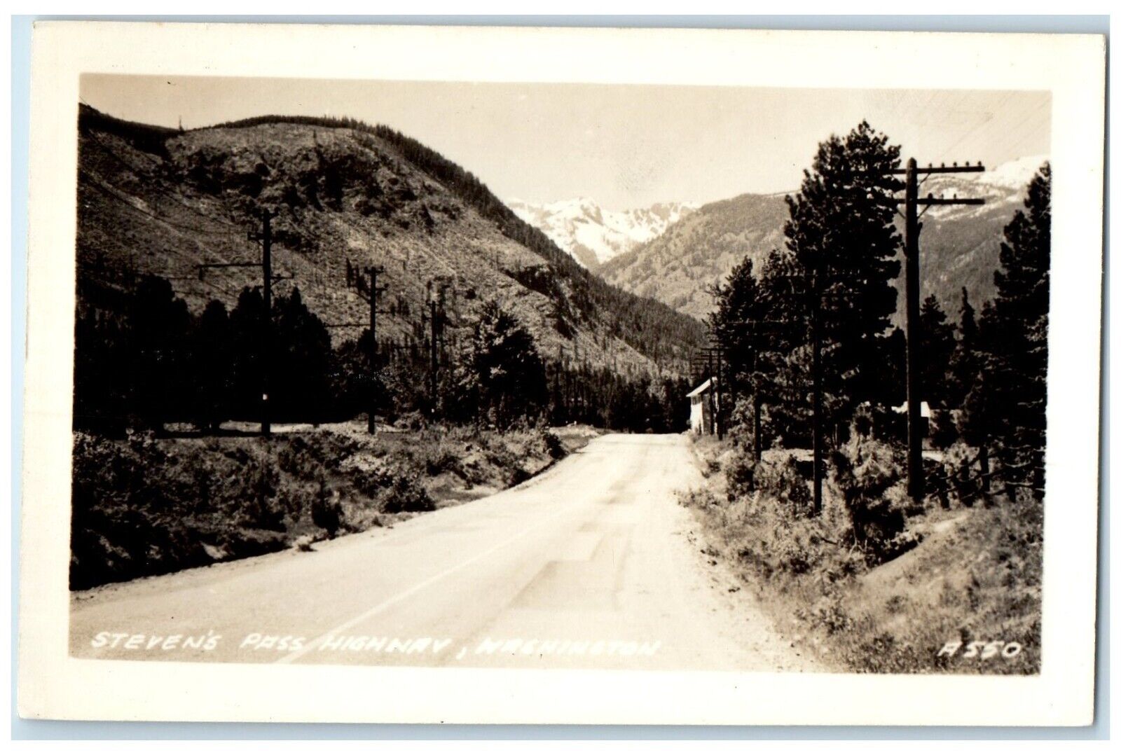 c1930's View Of Steven's Pass Highway Washington WA RPPC Photo Vintage Postcard