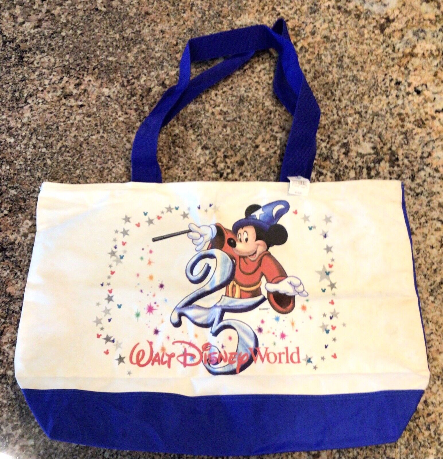 Vintage 1996 25th Anniversary Walt Disney World Tote Bag Wizard Mickey Mouse New