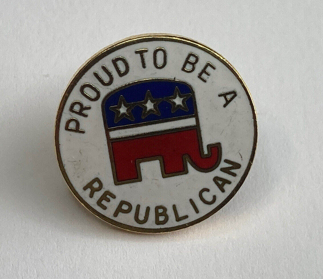 VINTAGE Proud To Be A Republican Lapel Pin W/ Butterfly Clutch - 3/4”