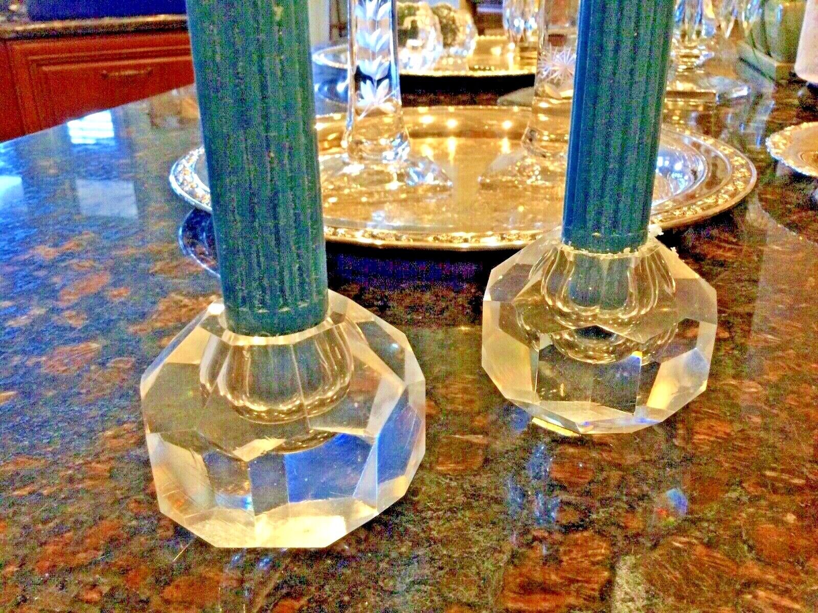 Collection of Eclectic Crystal/Ceramic Candleholders Single/Pairs Sold as Sets