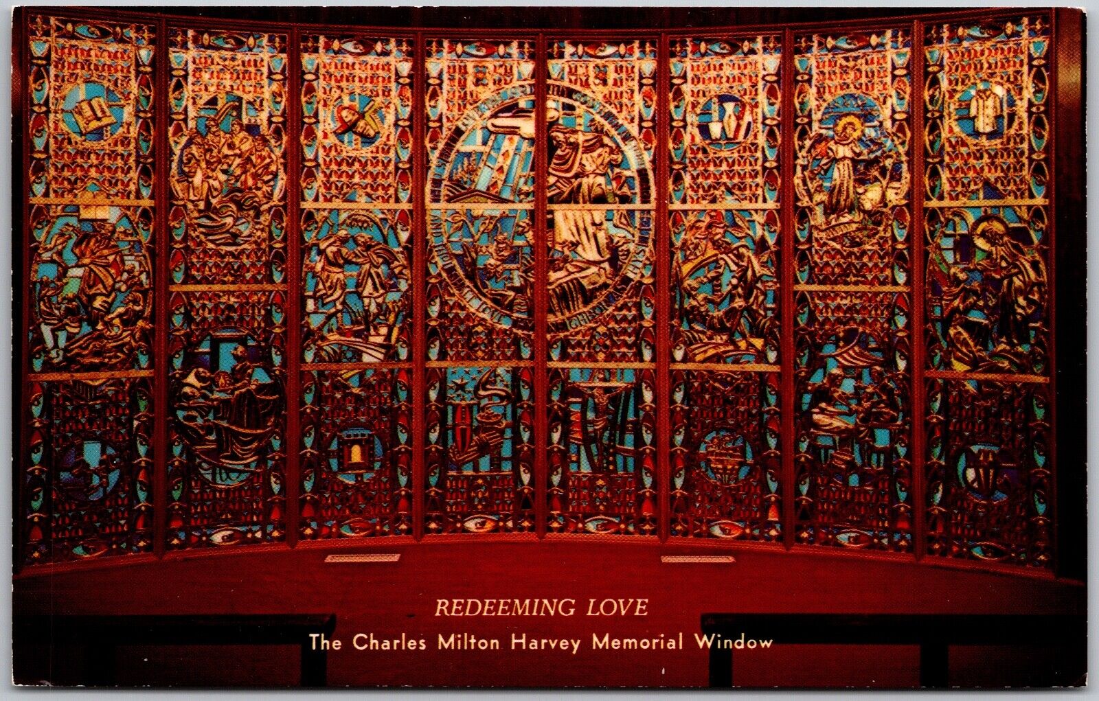 Postcard Vintage Chrome Chapel Window of Redeeming Love El Paso Texas TX