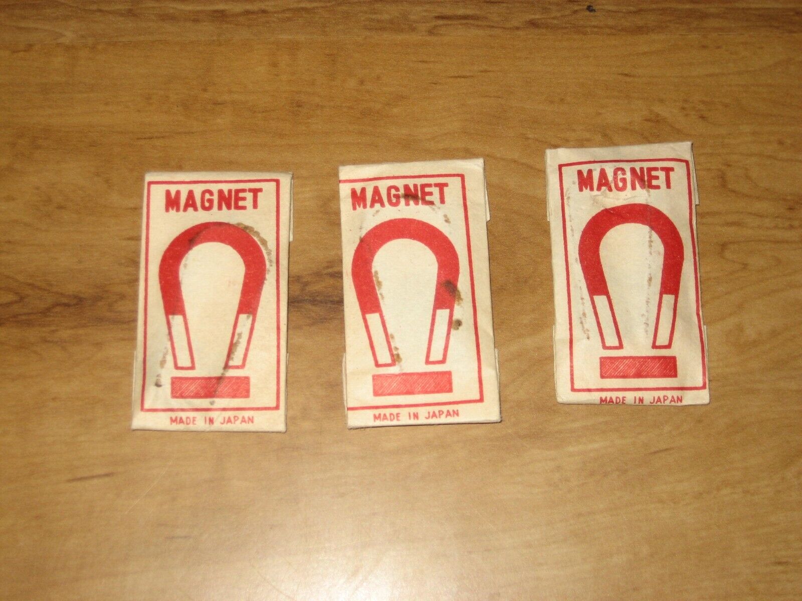Lot Of Three 1930\'s Cracker Jack Magnets In Original Packages