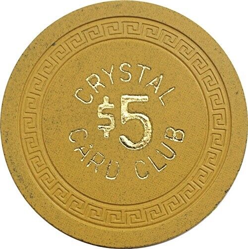 Crystal Card Club, Sparks $5 Casino Chip NR MINT R7 Very Rare 16-30