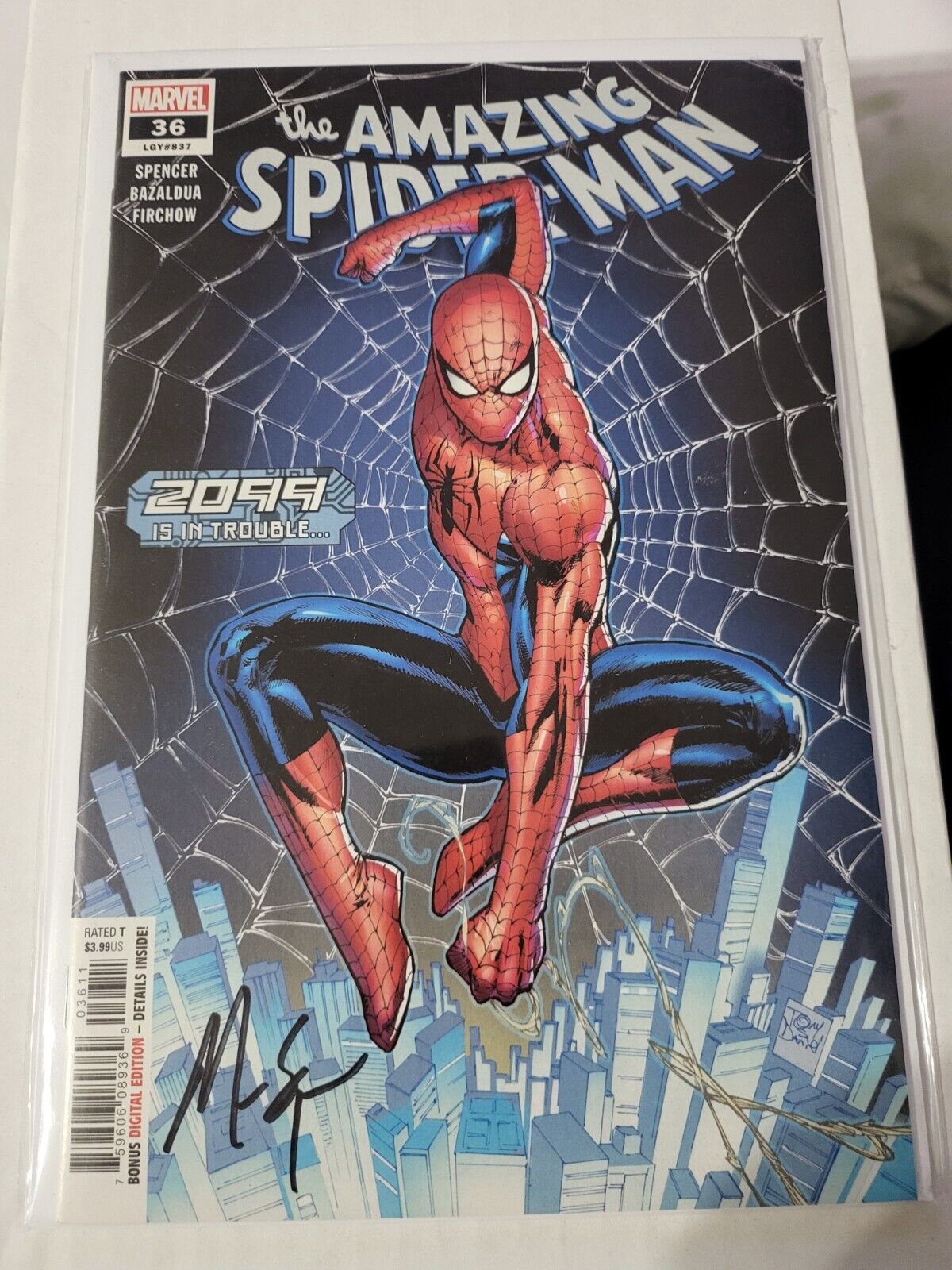 Amazing Spider-Man #36 NM/MT 2099 In Trouble Signed By NICK Spencer 