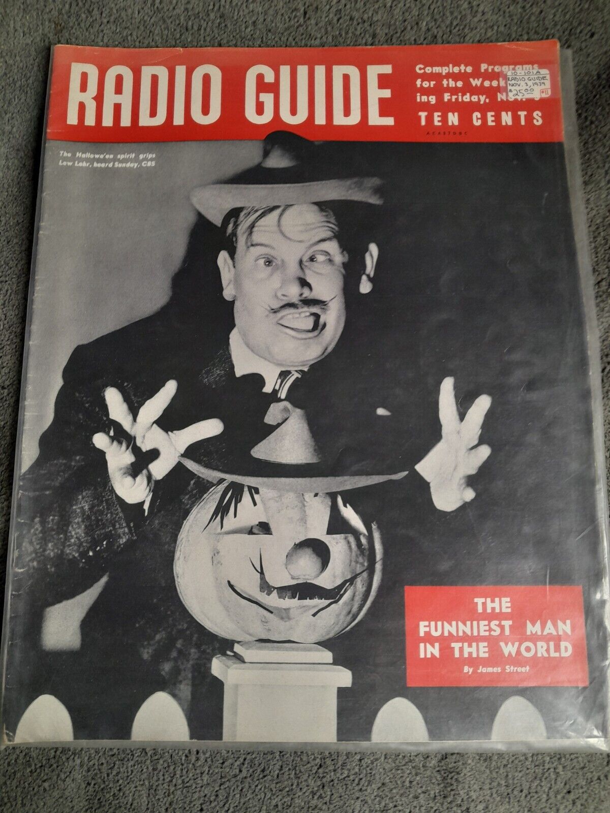Vintage Halloween Radio Guide Magazine Nov 3 1939 Antique Advertising Ephemera 