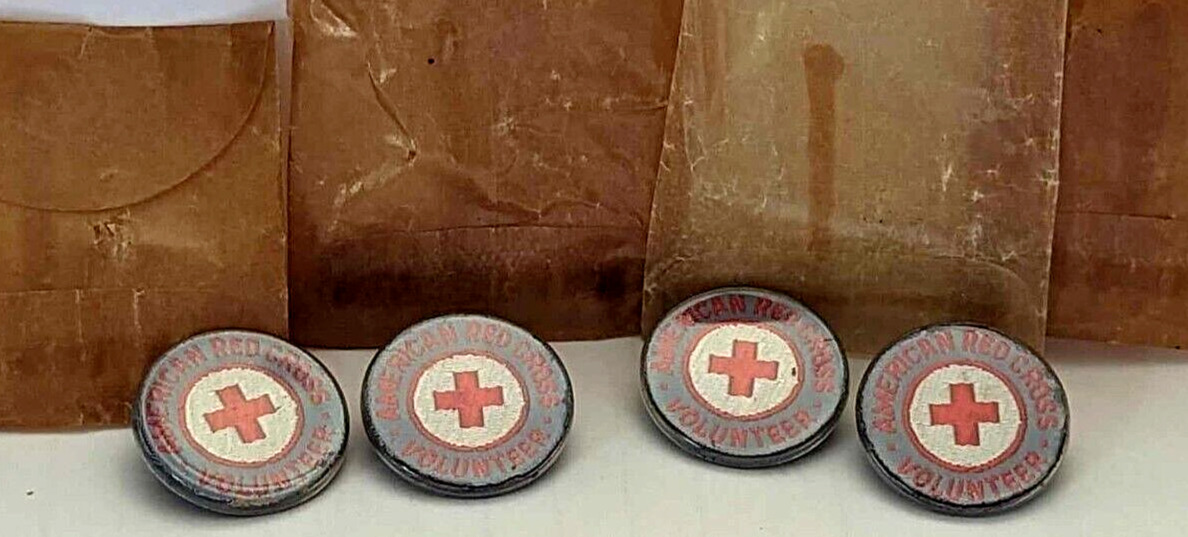 American Red Cross Lapel Lot Arc Embroidered ~ With Original Cellophane bags