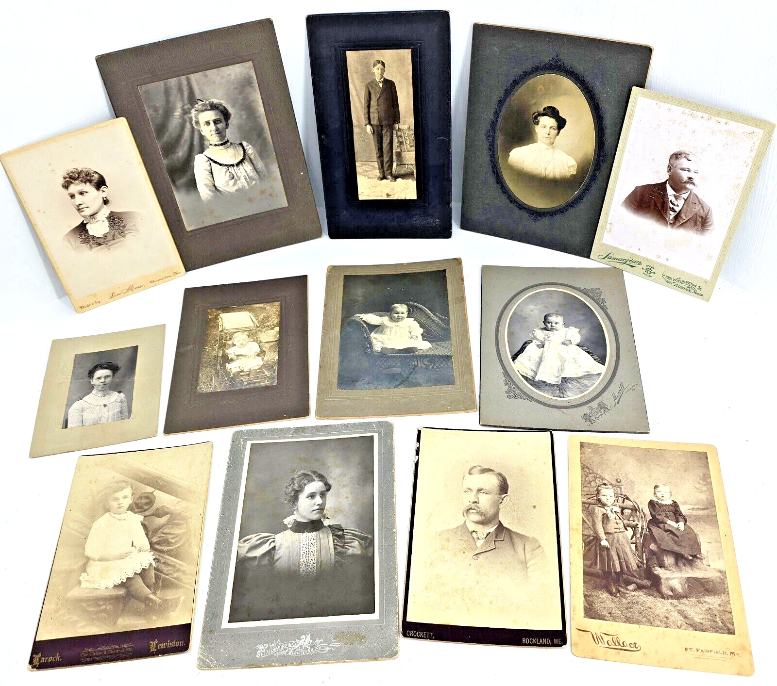 Antique 1860s Cabinet Cards/CDV Photographs Photos Lot Of 13