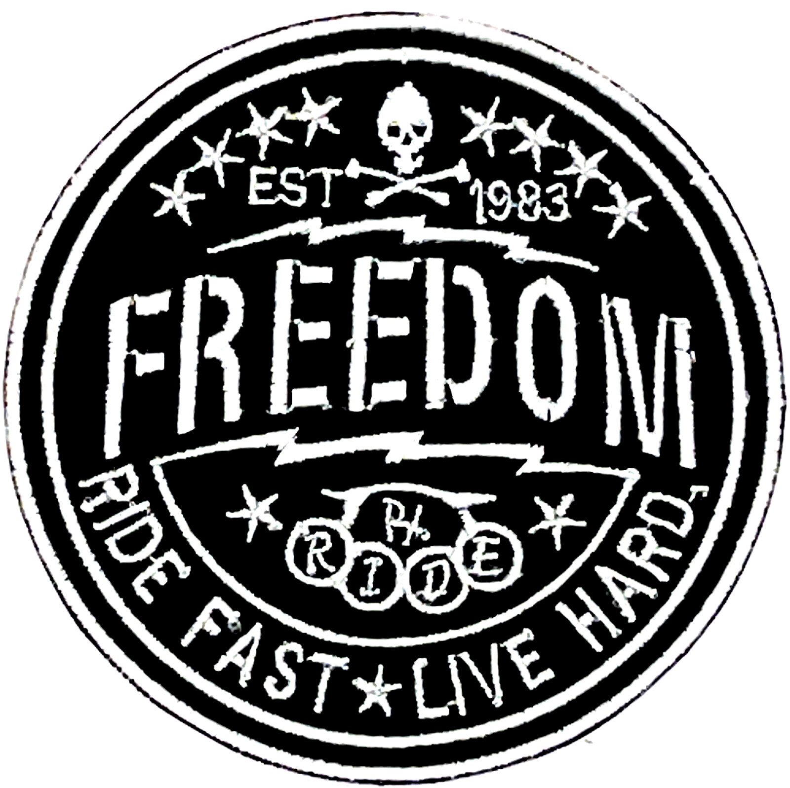 FREEDOM RIDE FAST LIVE HARD EMBROIDERED MOTORCYCLE VEST IRON ON PATCH T-8