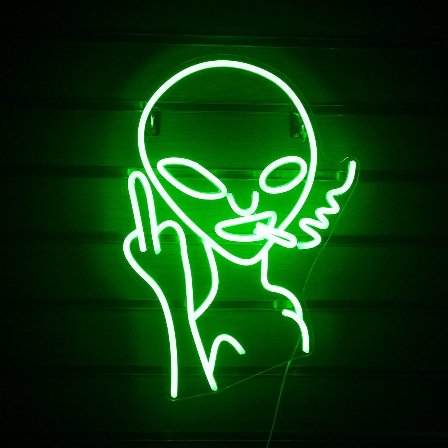 Green Alien LED Light Up Neon Signs for Wall Decor Alien Neon Light for Man Cave